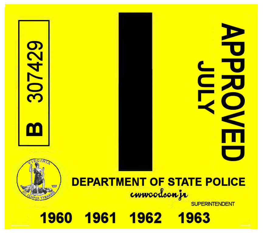 (image for) 1960-63 Virginia INSPECTION Sticker